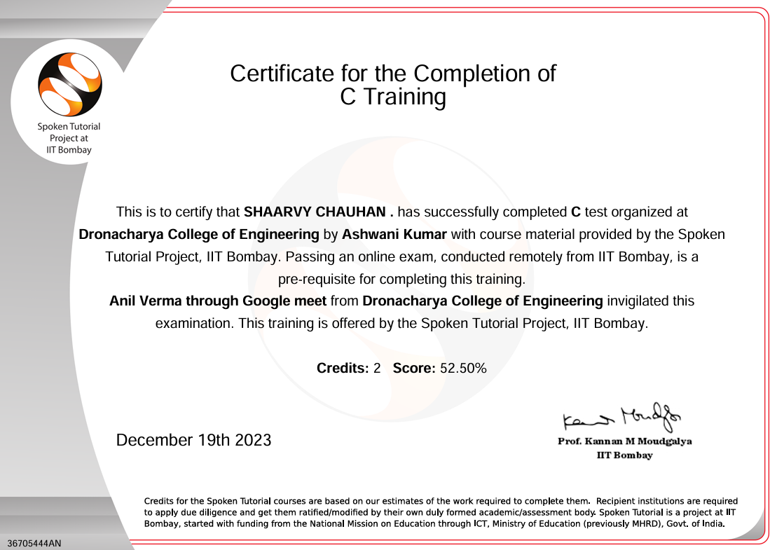 Certificate 1